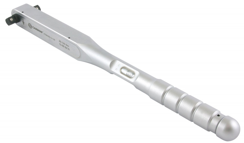Carbon CTWABD-3-120 Ключ динамометрический алюминиевый со сквозным приводом, 1/2"DR, 20-120 Нм, погрешность пр.+/-3% CTWABD-3-120