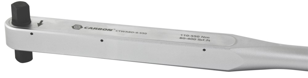 Carbon CTWABD-4-550 Ключ динамометрический алюминиевый со сквозным приводом, 3/4"DR, 110-550 Нм, погрешность пр.+/-3% CTWABD-4-550