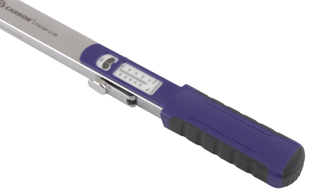 Carbon CTWSBP-2-68 Ключ динамометрический беспружинный со сквозным приводом, 3/8"DR, 14-68 Нм, погрешность пр.+/-4% CTWSBP-2-68