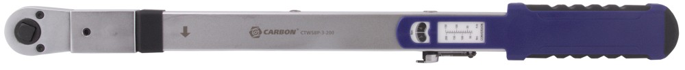 Carbon CTWSBP-3-200 Ключ динамометрический беспружинный со сквозным приводом, 1/2"DR, 40-200 Нм, погрешность пр.+/-4% CTWSBP-3-200