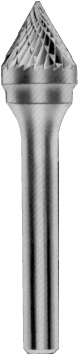 Carbon CRUBSJ06161363-2 Борфреза твердосплавная коническая 60°, тип J, 16 мм, двойная насечка, хвостовик 6 мм, в боксе CRUBSJ06161363-2