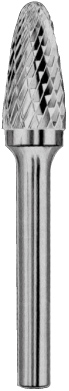 Carbon CRUBSF06061863-2 Борфреза твердосплавная гиперболическая, тип F, 6 мм, двойная насечка, хвостовик 6 мм, в боксе CRUBSF06061863-2