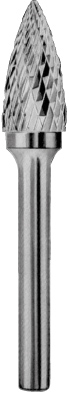 Carbon CRUBSG06202570-2 Борфреза твердосплавная гиперболическая с заостренным концом, тип G, 20 мм, двойная насечка, хвостовик 6 мм, в боксе CRUBSG06202570-2