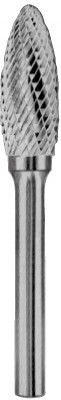 Carbon CRUBSH03061351-2 Борфреза твердосплавная пламевидная, тип H, 6 мм, двойная насечка, хвостовик 3 мм, в боксе CRUBSH03061351-2
