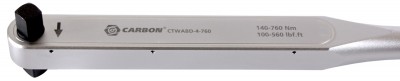 Carbon CTWABD-4-760 Ключ динамометрический алюминиевый со сквозным приводом, 3/4"DR, 140-760 Нм, погрешность пр.+/-3% CTWABD-4-760